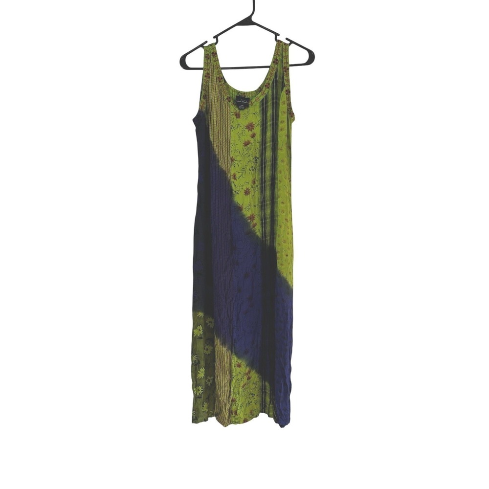 Sacred Threads Multicolor Maxi Dress Womens S/M Hippie Bohemian Colorful Artsy